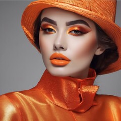 girl in an orange hat