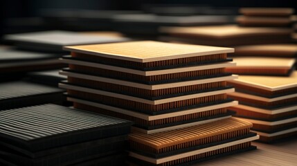 A photo of a stack of new air filters.