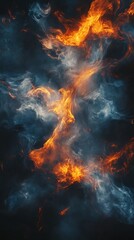 Fototapeta premium Abstract fire and water elements fused into a stunning wallpaper.