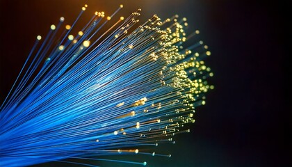Macro shot of micro fiber cable carrying data