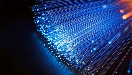 Macro shot of micro fiber cable carrying data