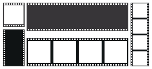 Obraz premium Set of film frame. Set of Social stories filmstrips templates with copy space for your text or image. Vector illustration.