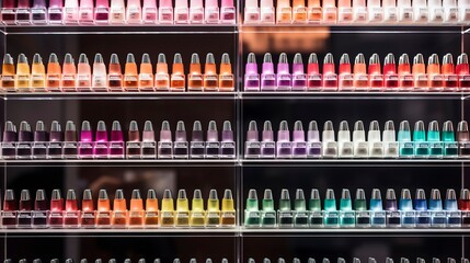 Fototapeta premium A photo of an organized nail polish display