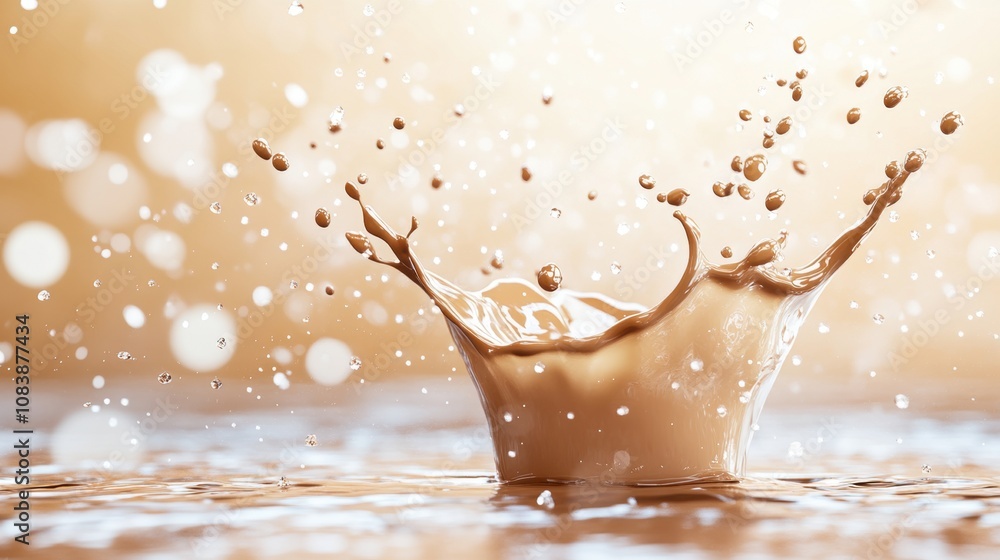 Aufkleber A Delicious Splash of Rich Chocolate Creating a Dynamic Pattern in a Delightful Rendering