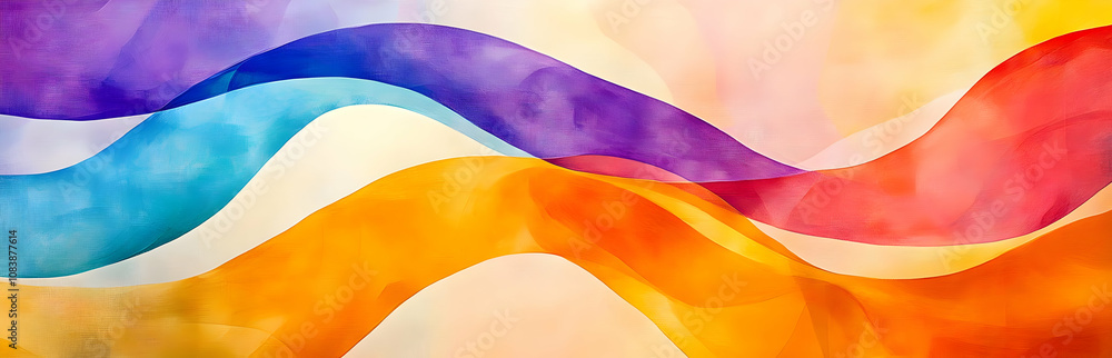 Poster abstract waves in vibrant colors create a dynamic and soothing visual effect.