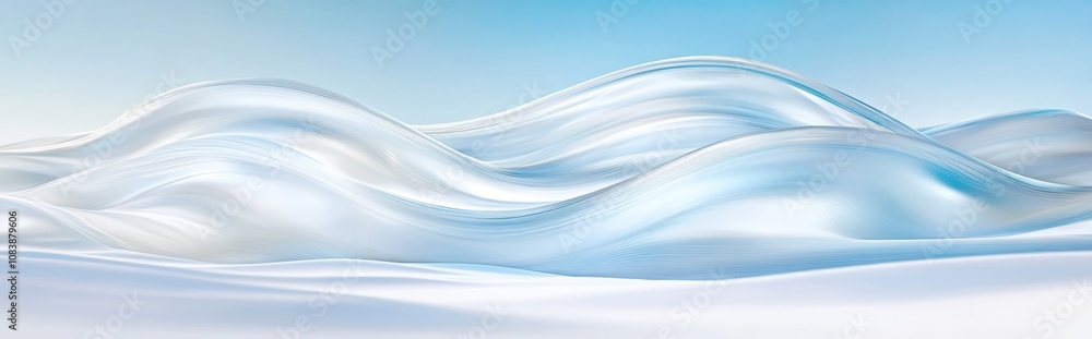 Poster futuristic crystal skyscraper concept with flowing architectural lines in a serene environment