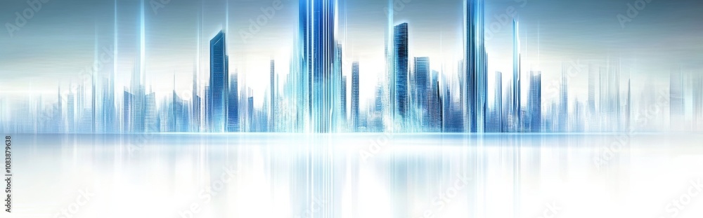 Poster futuristic crystal skyscrapers in a vibrant urban environment with advanced architecture design