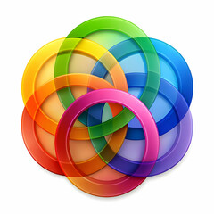colorful intersecting circle in white background