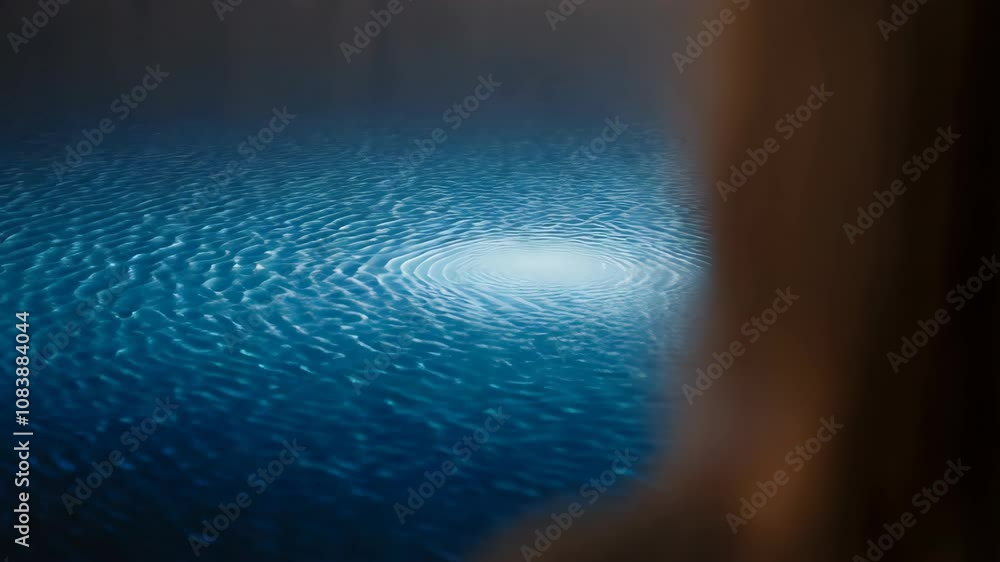 Poster one meditates and gets a calming effect from the concentric ripples spreading from the center, creat