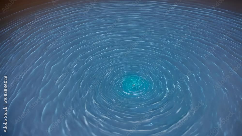 Poster a mesmerizing display of concentric blue ripples flows outward from the center, creating a soothing 
