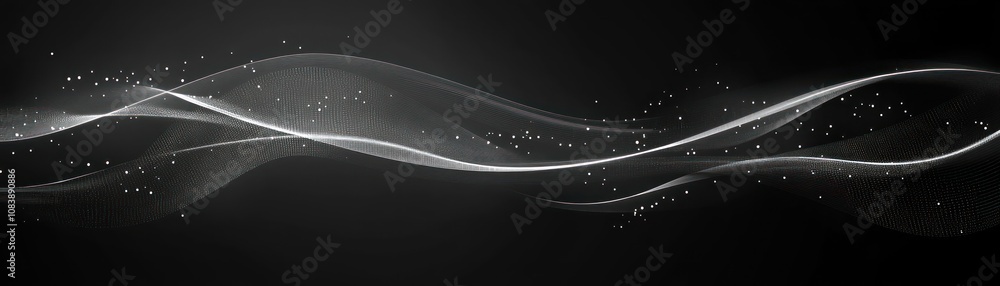 Aufkleber abstract waves with a smooth gradient and subtle sparkle, conveying elegance and motion.