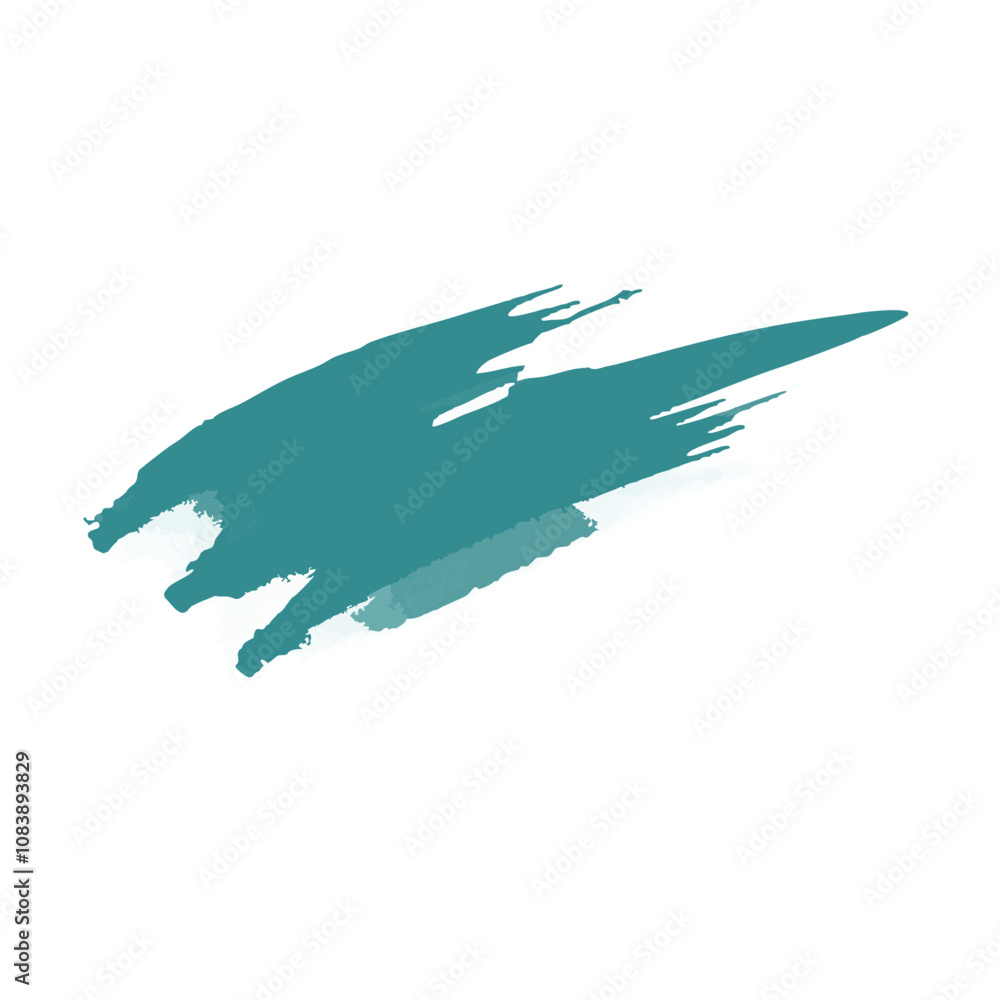 Poster matte brushstroke icon in teal color with a textured finish and dynamic strokes on a white backgroun