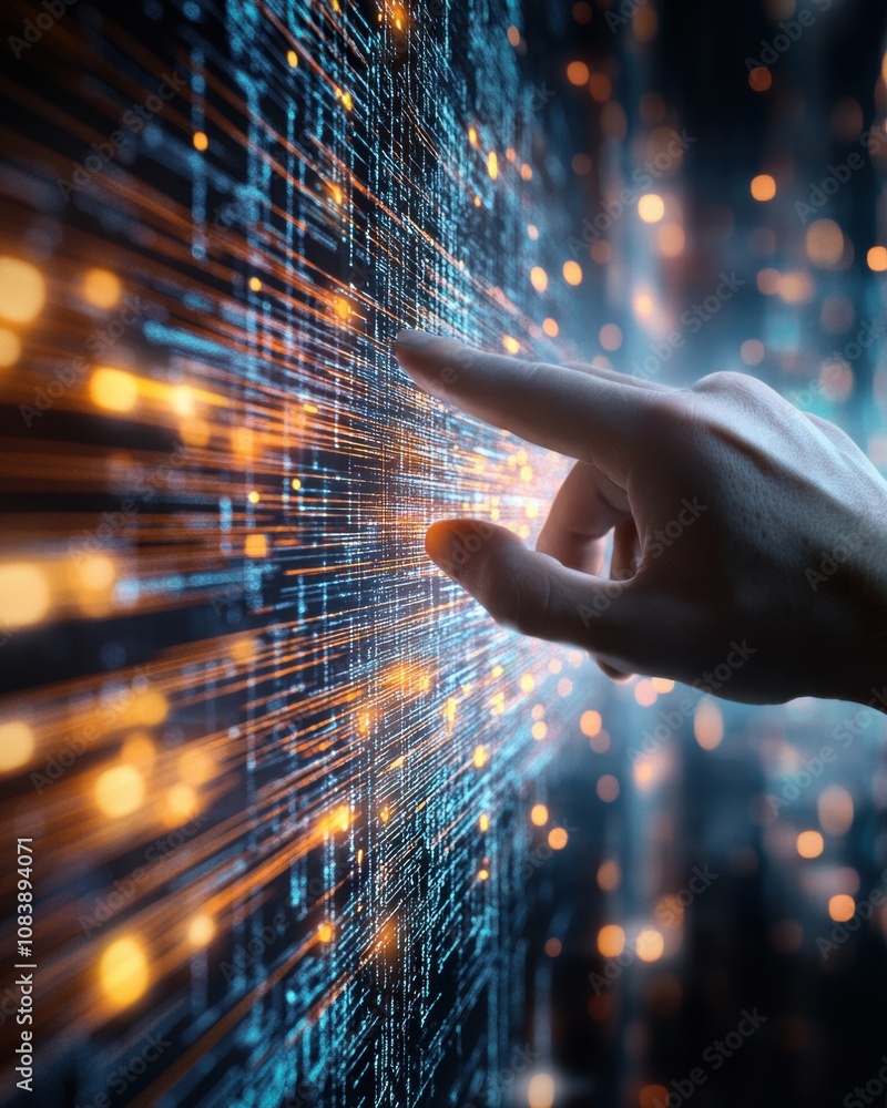 Poster User Interacts With Software Update Process on a Digital Interface During System Upgrade