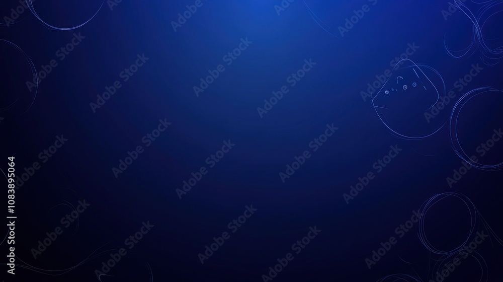 Poster a deep blue abstract background with light swirls, creating a calming visual effect.