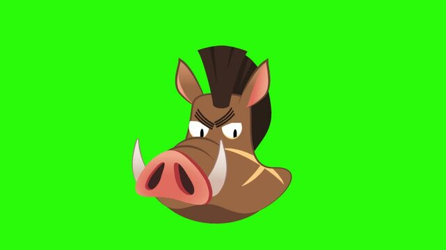 Angry warthog, pig animation, hog animation