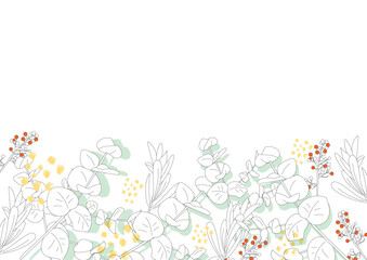 植物, 線画, 手書き, ユーカリ, 緑, 葉, 自然, 観葉植物, エコロジー, 線, デコレーション, ベクター, フローラル, デザイン, 花, ビンテージ, 装飾物, 装飾品, 壁紙, 飾り, 美しい, 春, 夏, 秋, 冬, ナチュラル, 模様, 庭