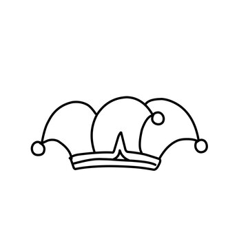 recommend clip art: Jester Hat Line Icon 