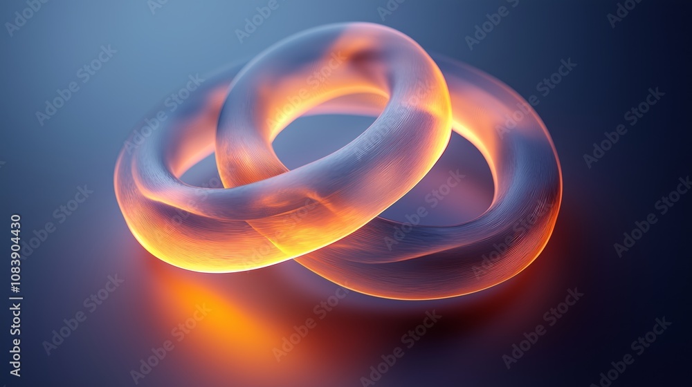 Poster abstract glowing circular forms intertwined with soft illumination creating a captivating and vibran