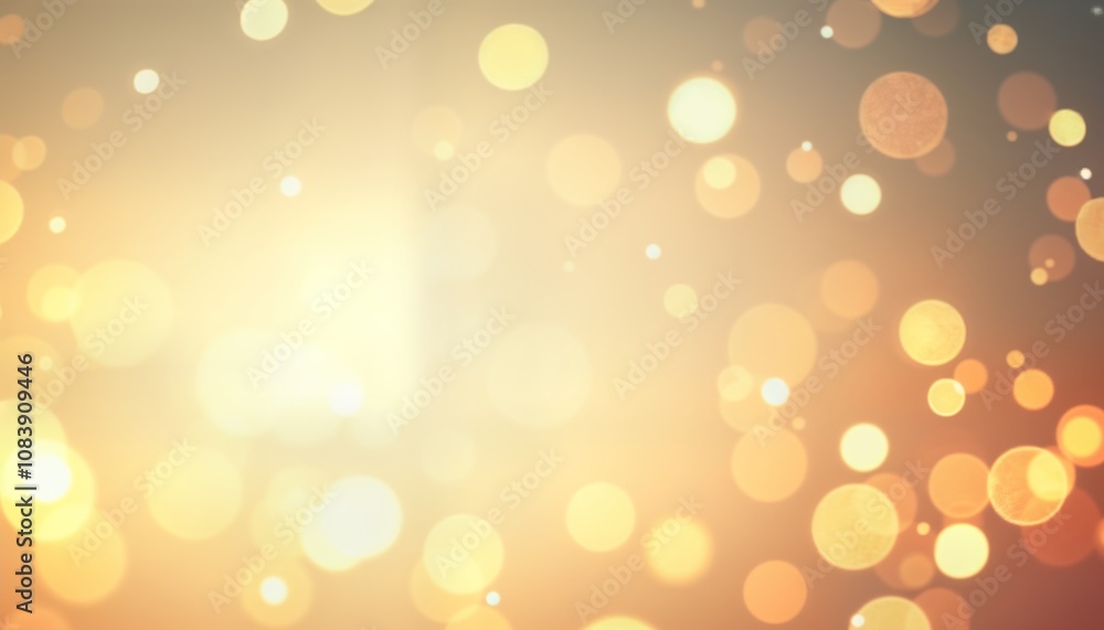 Aufkleber abstract blurred background with festive lights. golden, cream colors create warm, joyful atmosphere