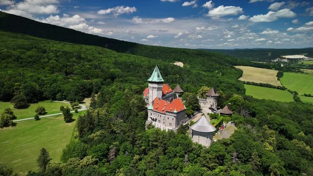 Aerial View Over Smolenice and Surroundings, Trnava Region, Slovakia