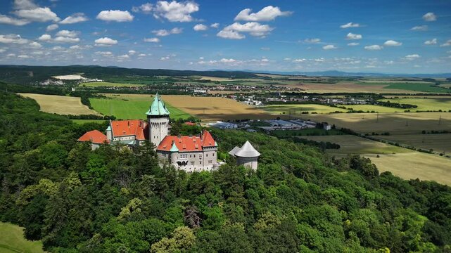 Aerial View Over Smolenice and Surroundings, Trnava Region, Slovakia