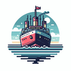 Naklejka premium ship in the sea