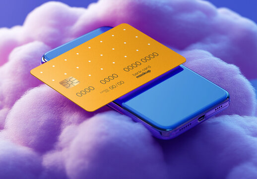 Realistic Bank Card Mockup &ndash; AI-Generated Design for Debit, and Financial Card Branding with Customizable Features
