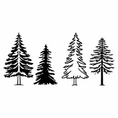 Christmas Tree silhouette, tree silhouette , christmas tree silhouette vector, christmas tree