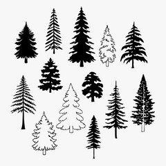 Christmas Tree silhouette, tree silhouette , christmas tree silhouette vector, christmas tree