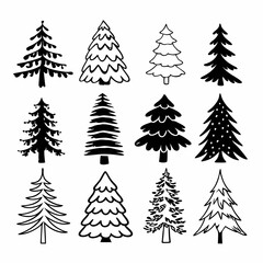 Christmas Tree silhouette, tree silhouette , christmas tree silhouette vector, christmas tree
