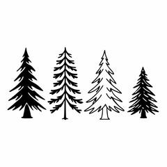 Christmas Tree silhouette, tree silhouette , christmas tree silhouette vector	