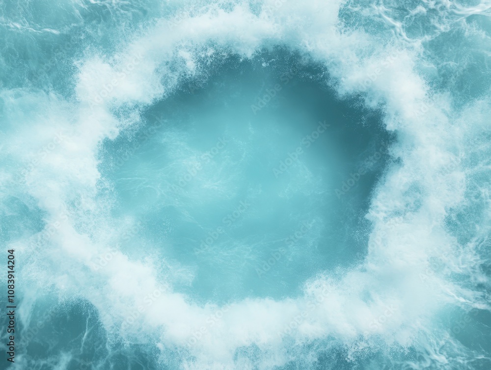 Aufkleber aerial view of swirling ocean water creating a circular pattern