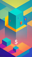 Obraz premium background with cubes