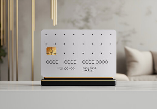 Realistic Bank Card Mockup &ndash; AI-Generated Design for Debit, and Financial Card Branding with Customizable Features
