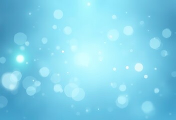 Blurred blue background with white bokeh lights