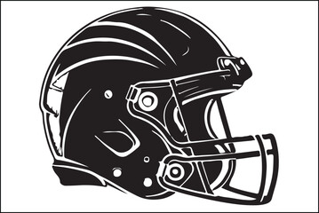 Fototapeta premium Football Helmet Silhouette, American Football Helmet, Sports Helmet Silhouette, Football Art Design, Helmet Clipart, Football Helmet Outline, Football Equipment Graphic, Sports Silhouette Clipart, 