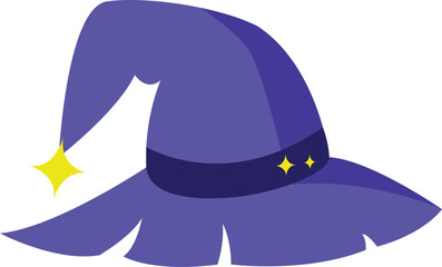 Fototapeta premium Purple Witch Hat with Stars