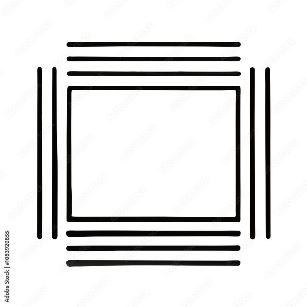 Poster rectangular stroke icon representing structure and artistic framing