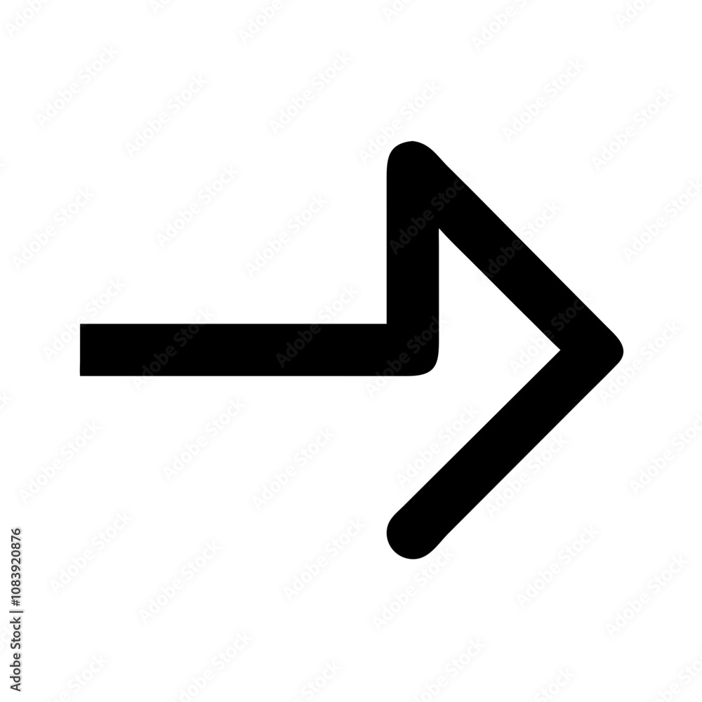Poster right arrow icon indicating direction and navigation in a minimalist style