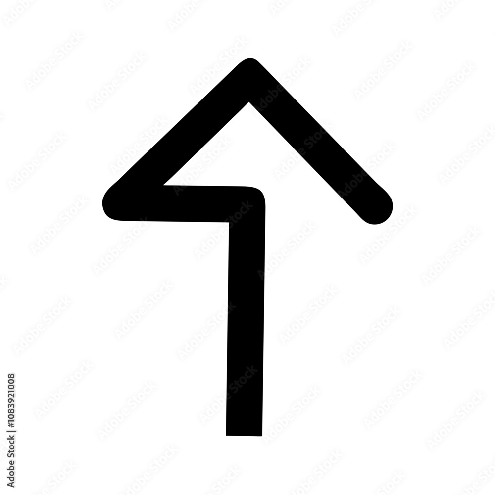Poster diagonal upward arrow icon indicating direction and movement in a modern design