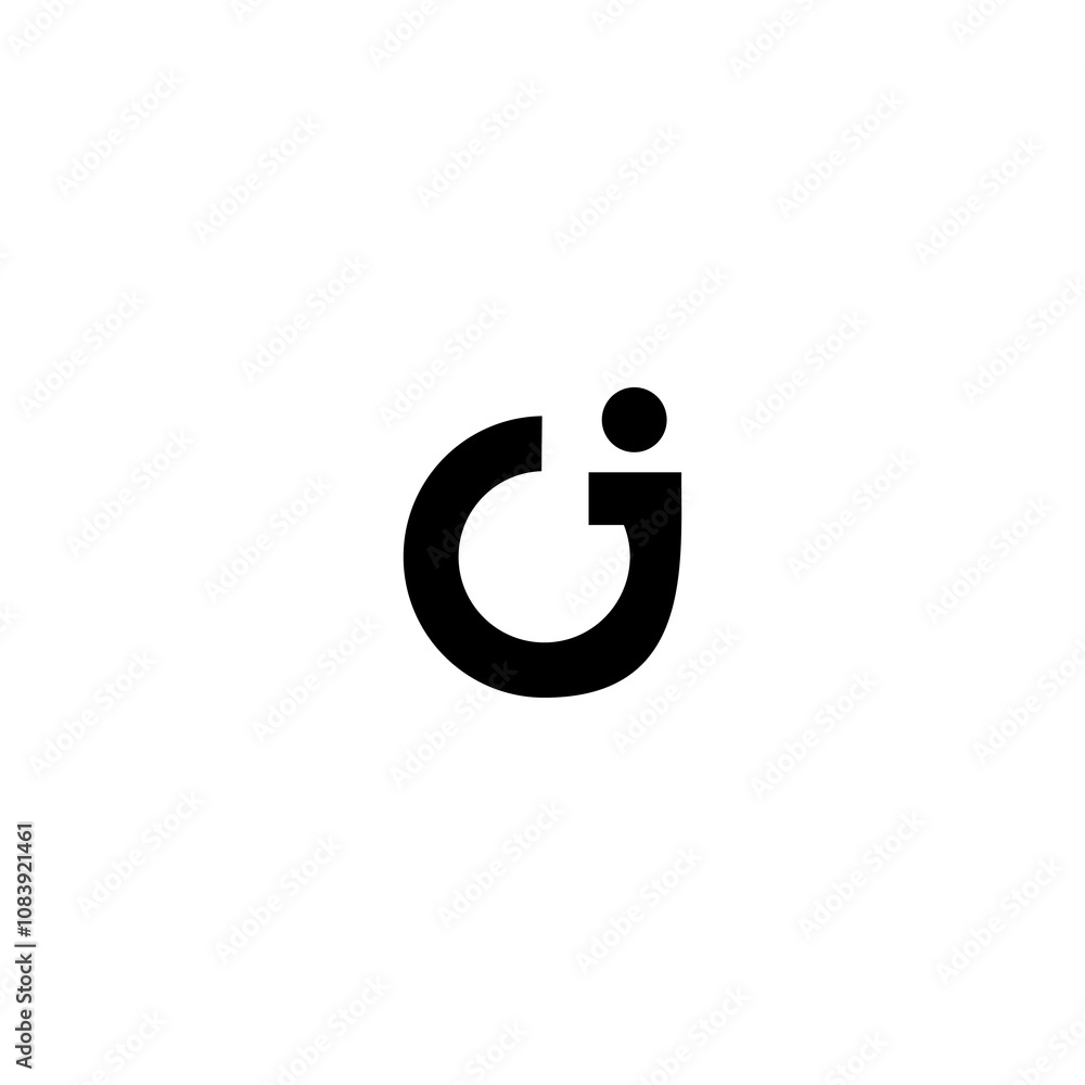 Fototapete letter o and j, oj logo design template. minimal monogram initial based logotype.