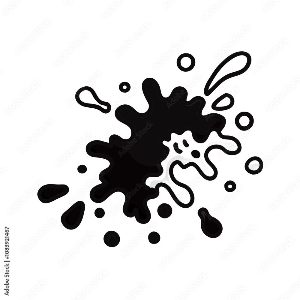 Poster splatter stroke icon representing creativity and dynamic artistic expression