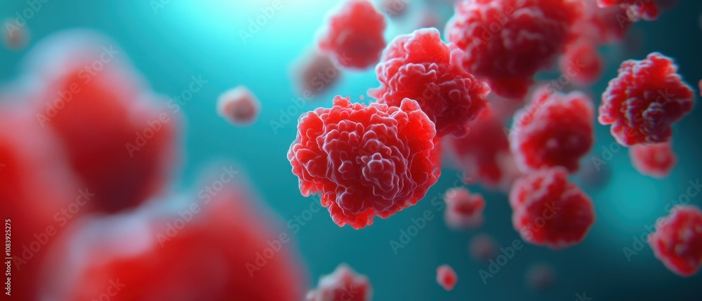 Poster abstract representation of cellular structures in vibrant colors