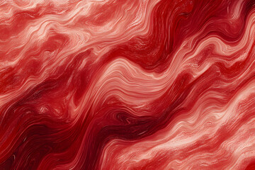 Obraz premium Rich, flowing abstract red background with marbled wave patterns resembling liquid motion