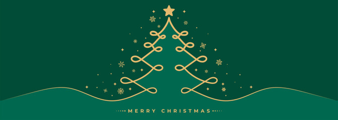 Christmas banner featuring against an abstract backdrop of festive Christmas tree elements.