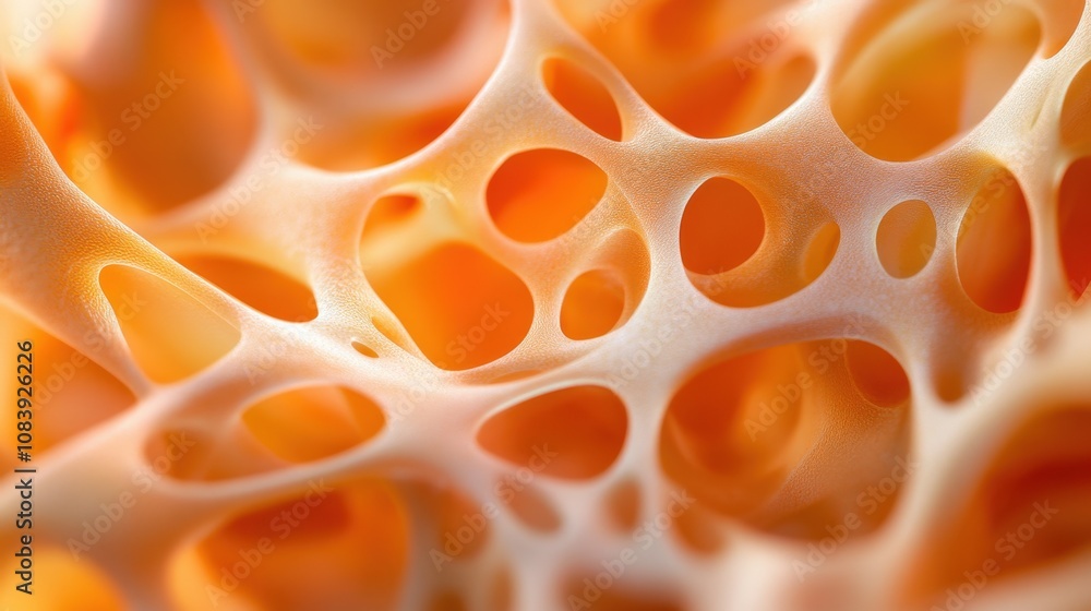 Poster abstract close-up of organic texture with intricate patterns and soft orange hues