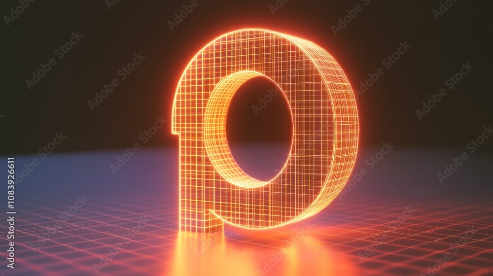 Poster a glowing 3d number 