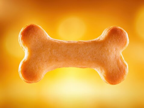 dog bone shaped treat on a warm background