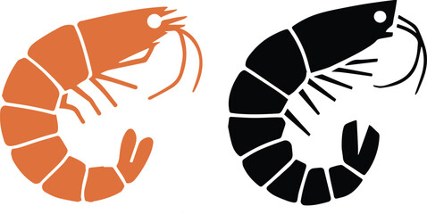 Obraz premium Shrimp logo. Isolated shrimp on white background. Prawns