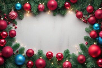 Christmas decorations background with gift boxes, confetti and bokeh